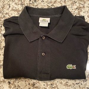 Lacoste Black Polo size 7 (large)